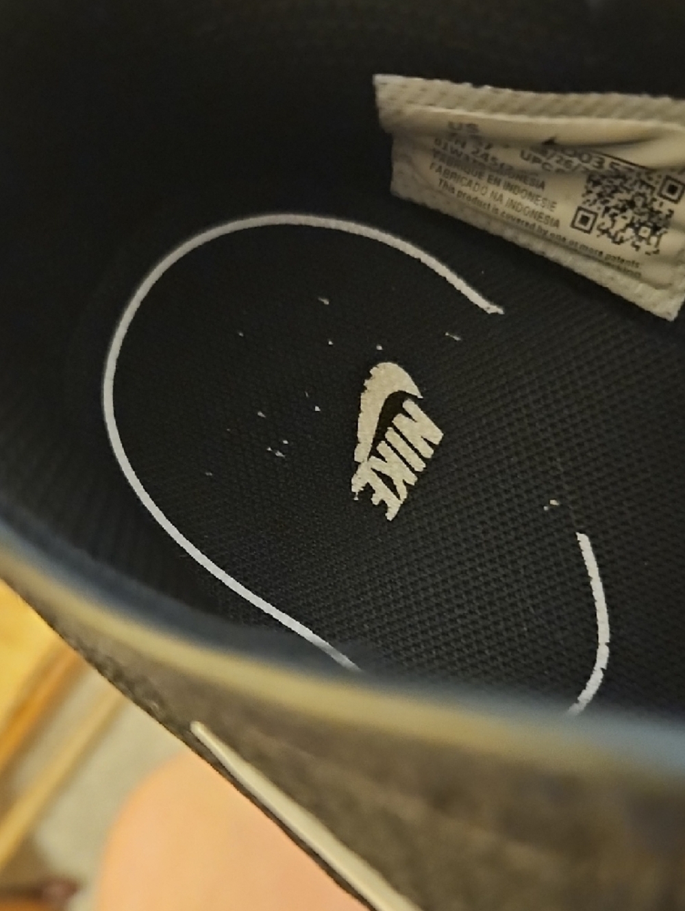 Nike Black Athletic Slip-On Sneakers with White Outsoles - Picture 2 of 3